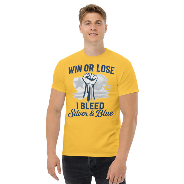 Win or Lose – I Bleed Silver & Blue Tee